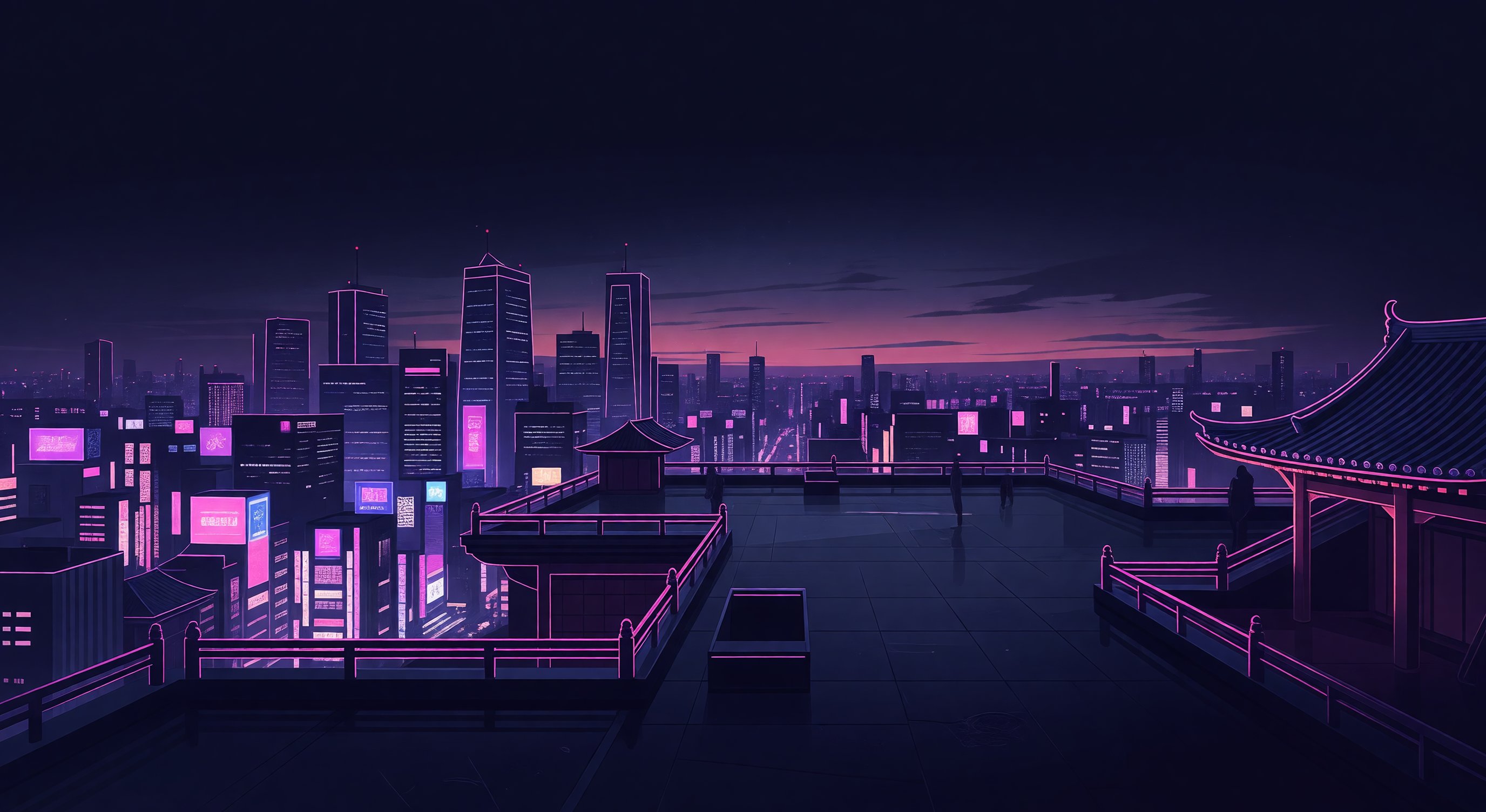 SaskatoonFjord studio — neon Tokyo rooftop